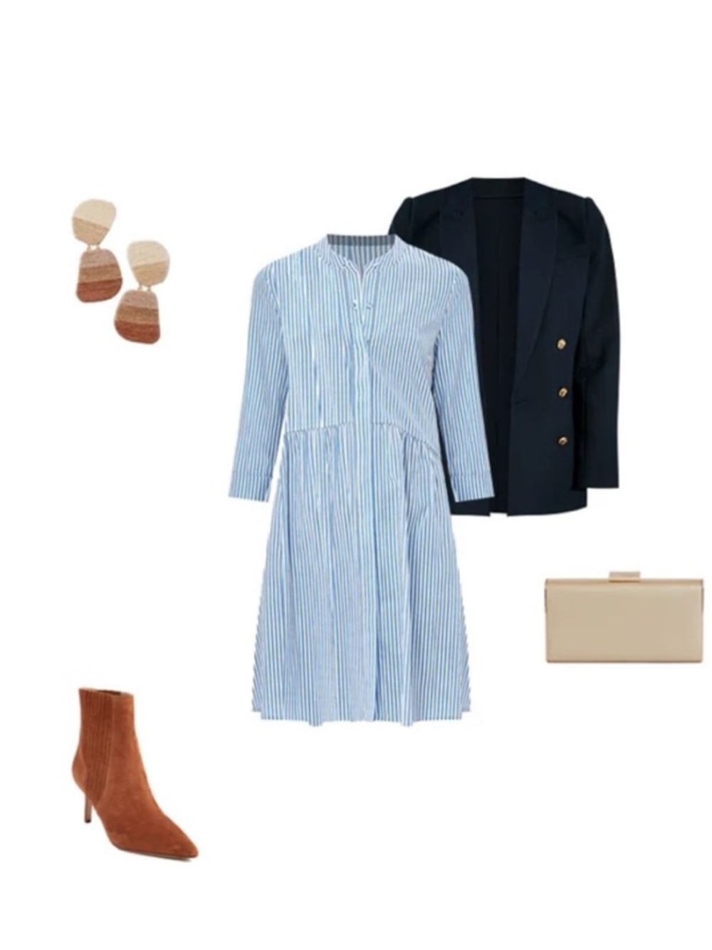 Tuckernuck Blue Stripe Royal Shirt Dress  Size Medium - Picture 9 of 13